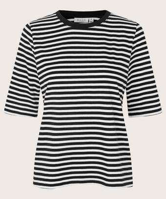 T-shirt à col rond et manches 1/2, Black