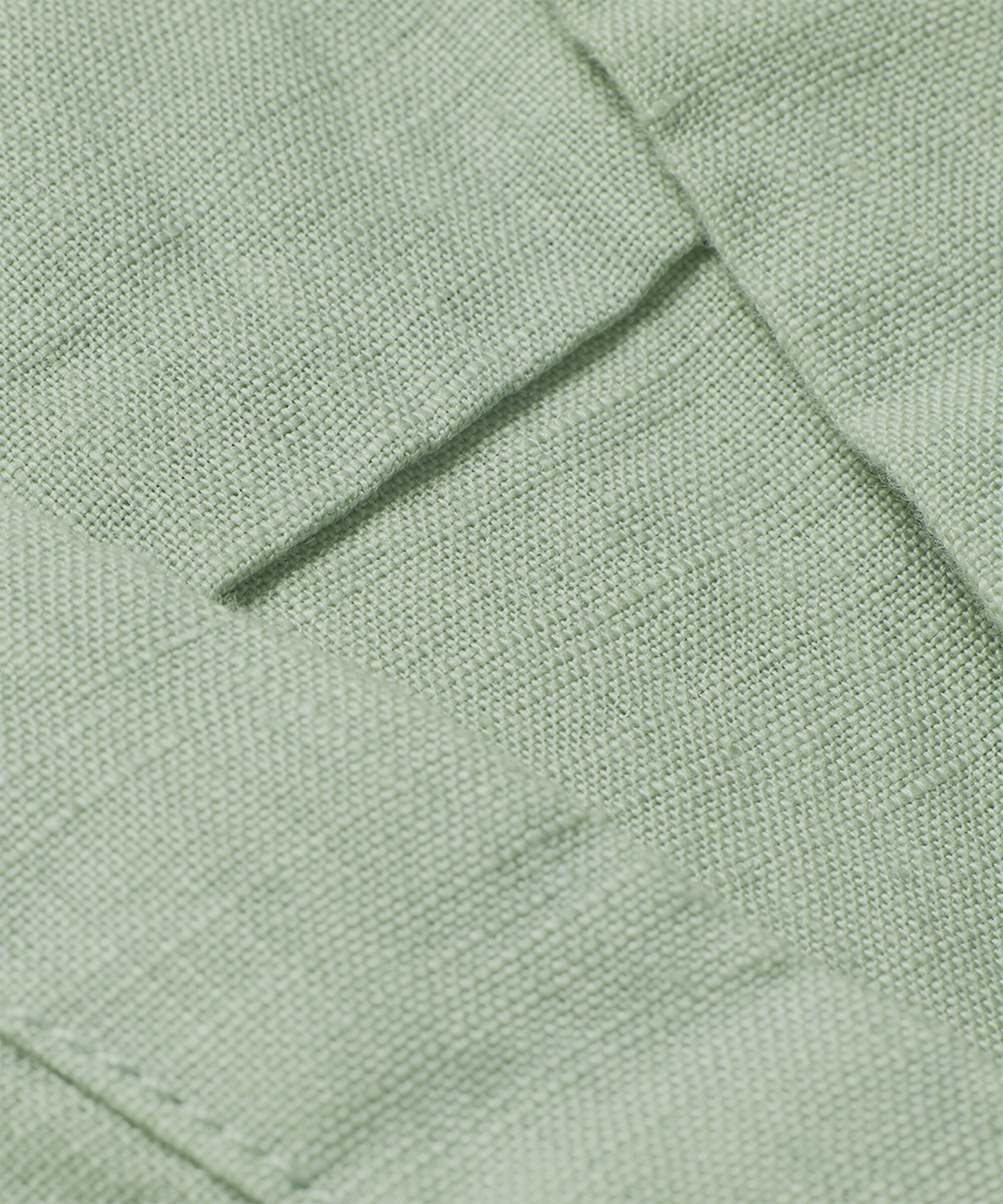 robe en lin avec col en V et poches fendues, Frosty Green