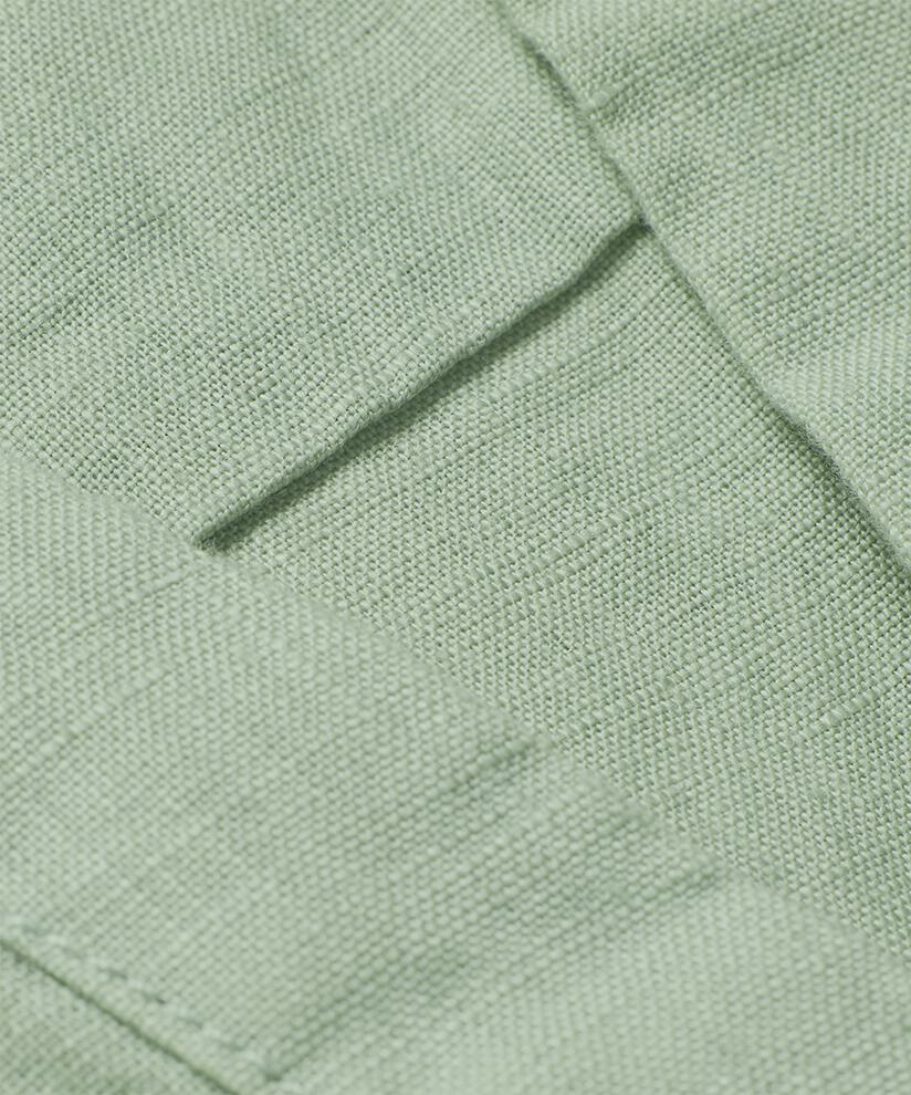 robe en lin avec col en V et poches fendues, Frosty Green