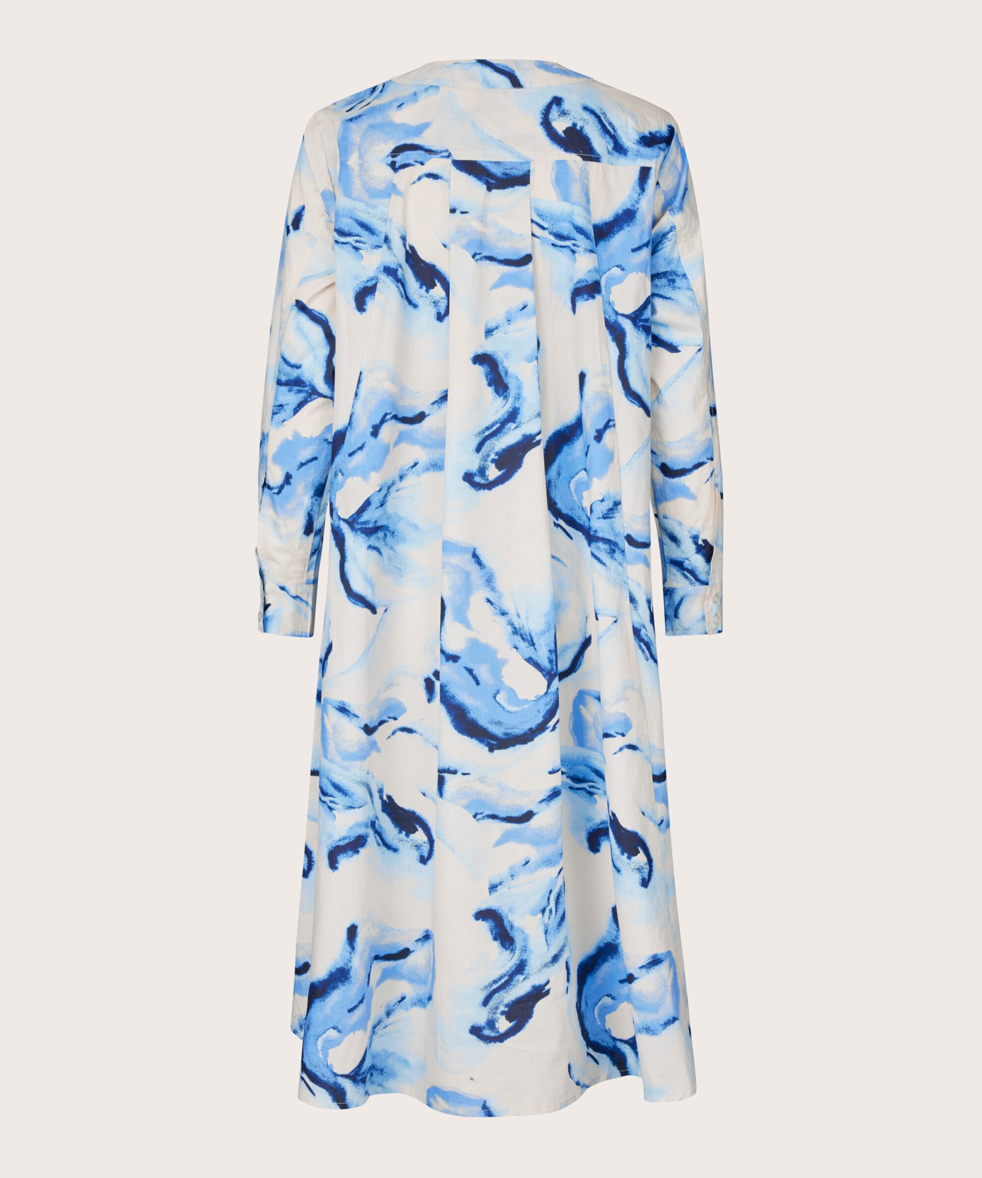 robe en coton avec lien à la taille et fentes sur le côté, Powder Blue