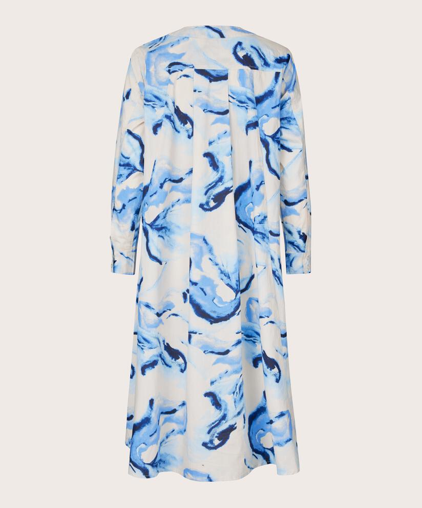 robe en coton avec lien à la taille et fentes sur le côté, Powder Blue