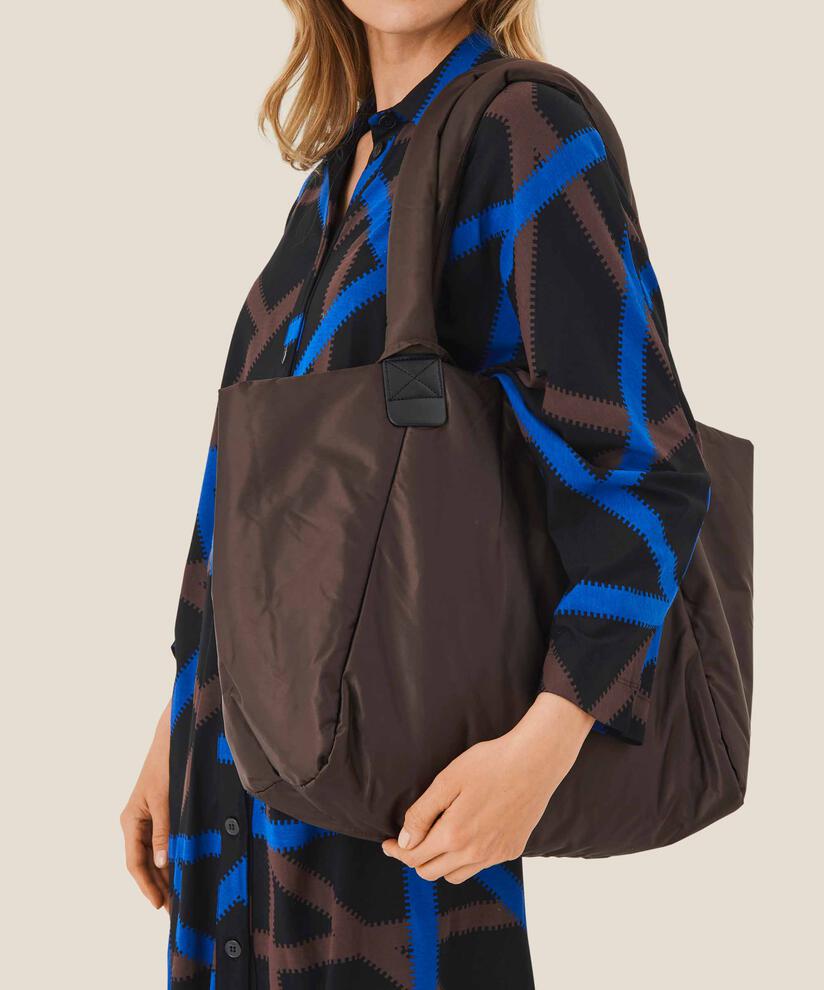sac en nylon avec bouton pression, Coffee Bean