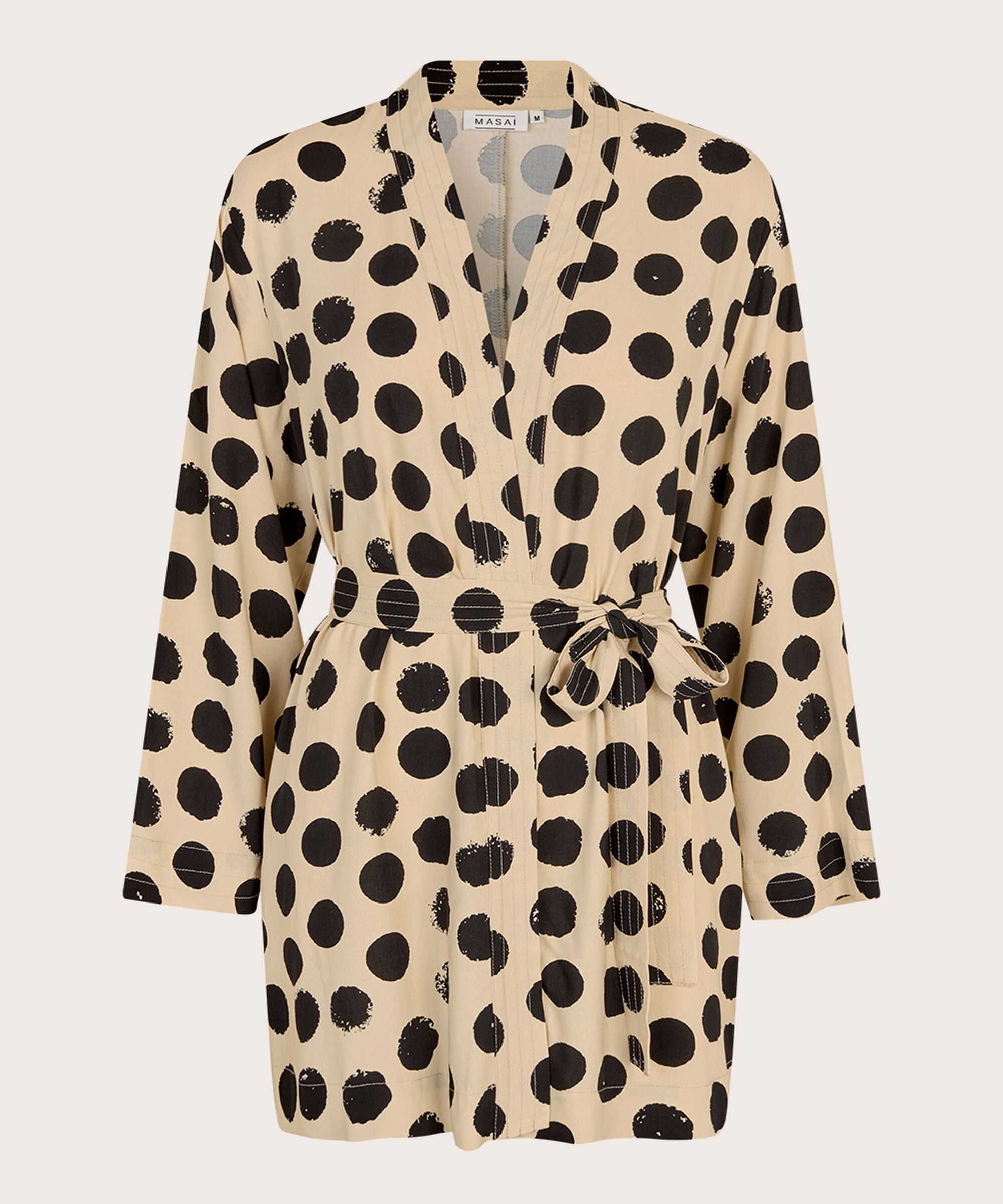 veste à pois avec lien à la taille, Fog