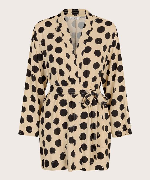 veste à pois avec lien à la taille, Fog