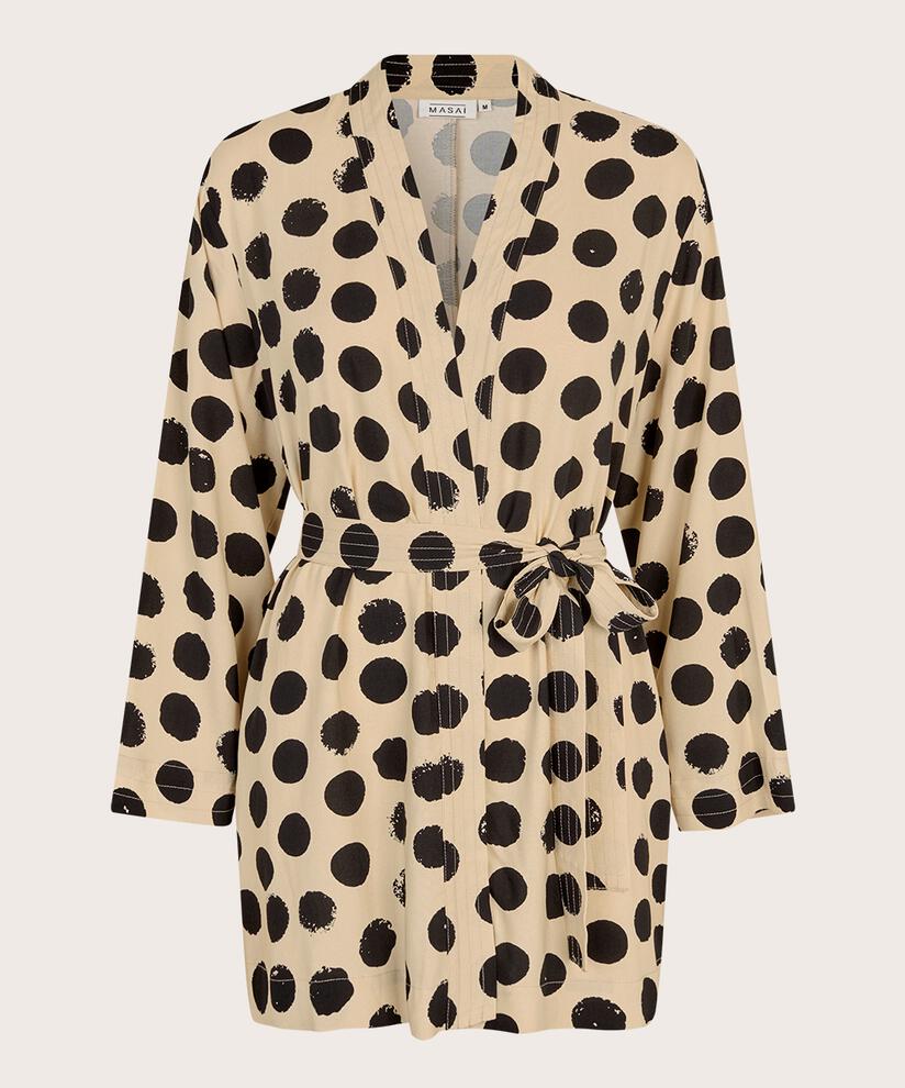 veste à pois avec lien à la taille, Fog