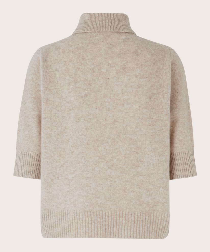 cardigan à manches courtes en laine, L beige mel