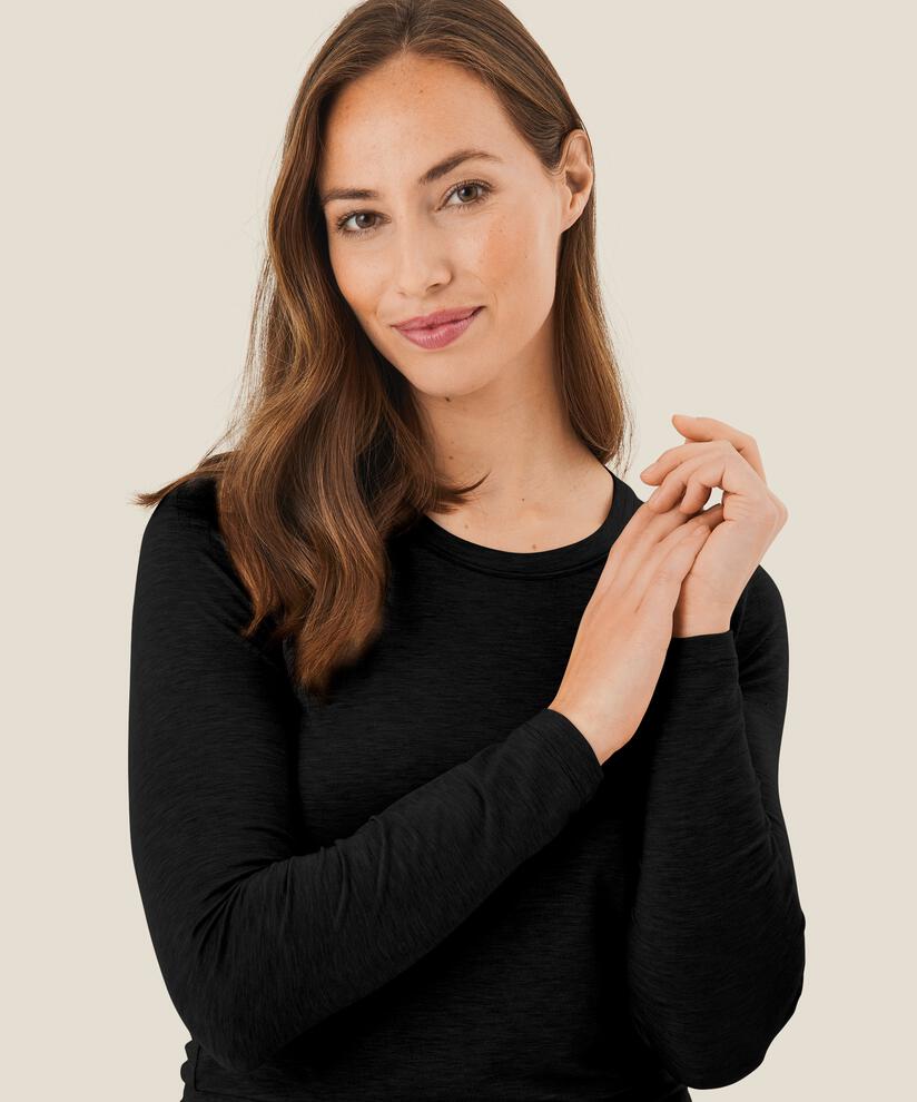 Top En Jersey À Col Rond, Black
