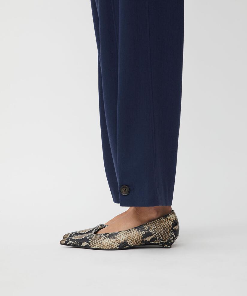 Pantalon Tissé Avec Stretch Et Bouton Sur La Jambe, Navy Blazer