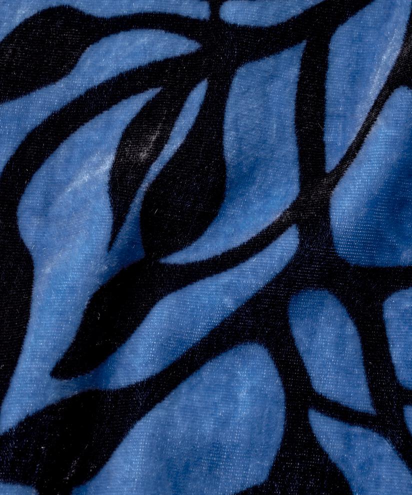 robe en velours imprimé avec col en V, Federal Blue