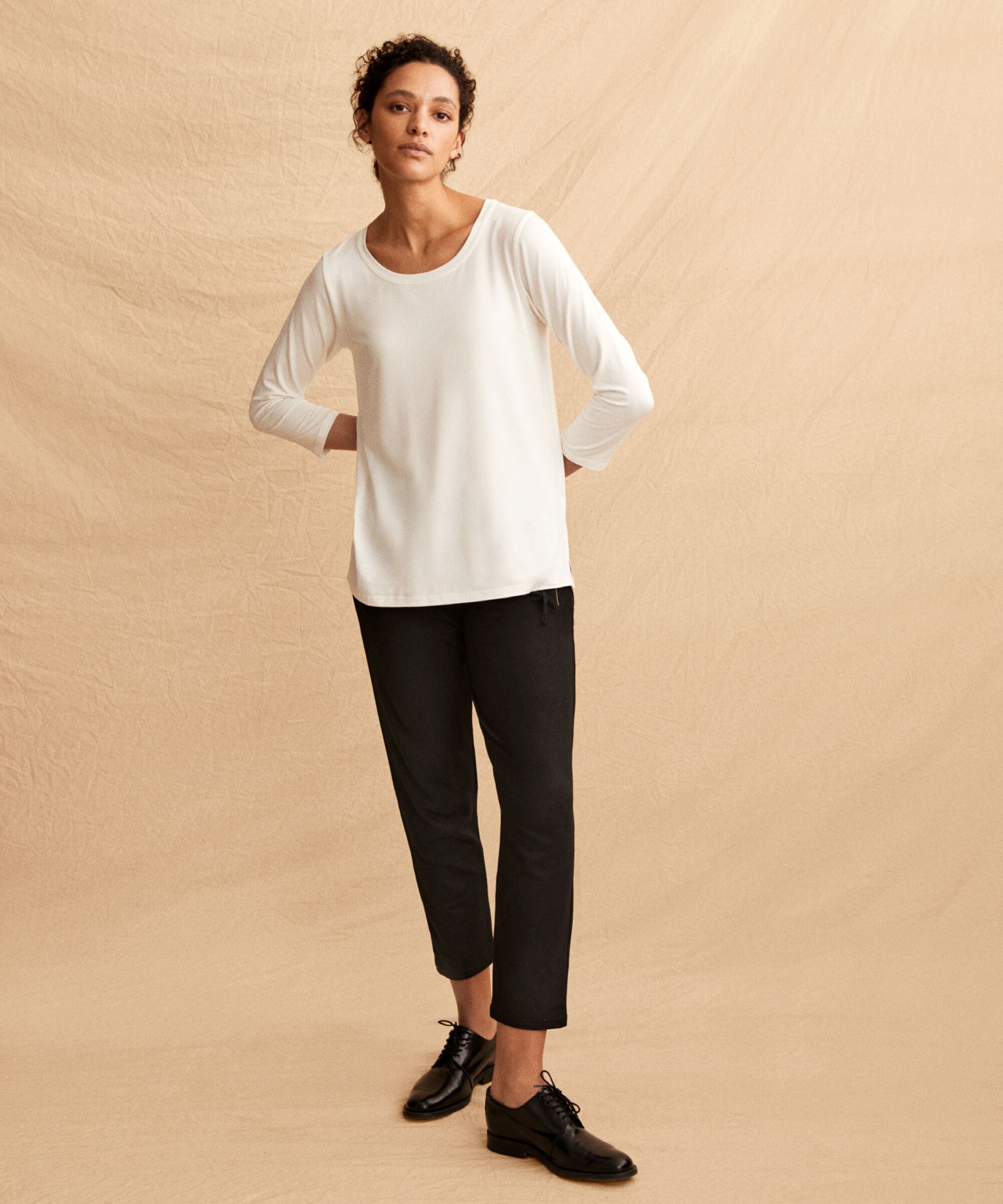 pantalon en jersey avec taille élastique, Black