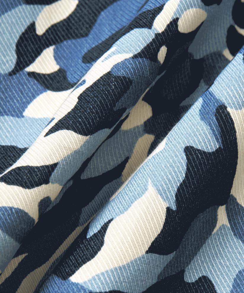 blouse en viscose imprimée avec col en V, Ashley Blue