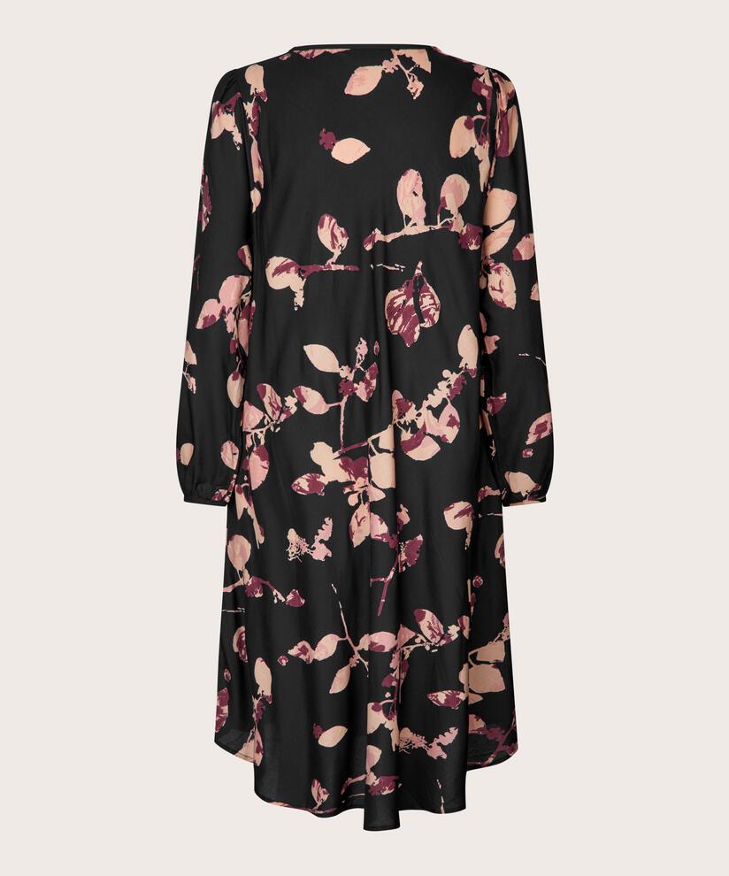 Robe En Viscose Imprimée À Col Rond, Tawny Port