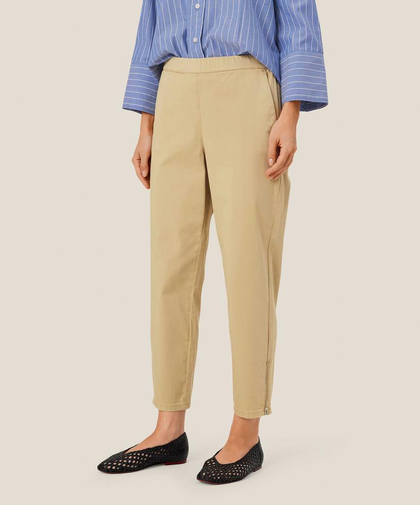 Pantalon À La Cheville En Coton Stretch, Safari