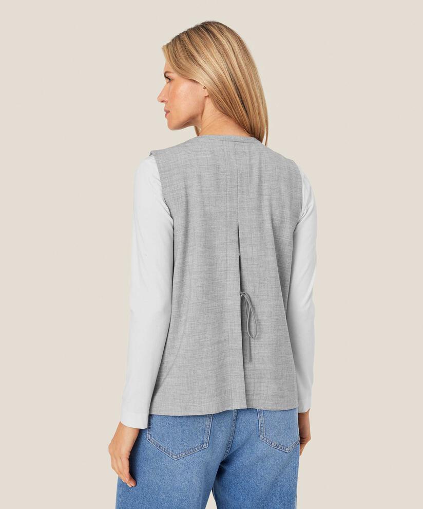 gilet avec dos ouvert et liens, L. Grey mel.