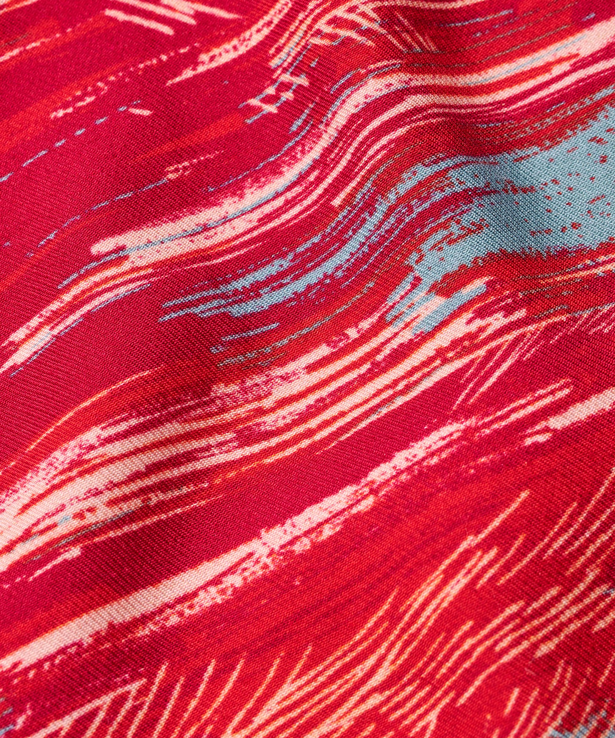 Robe En Viscose Imprimée Avec Décolleté En V Profond, Persian Red