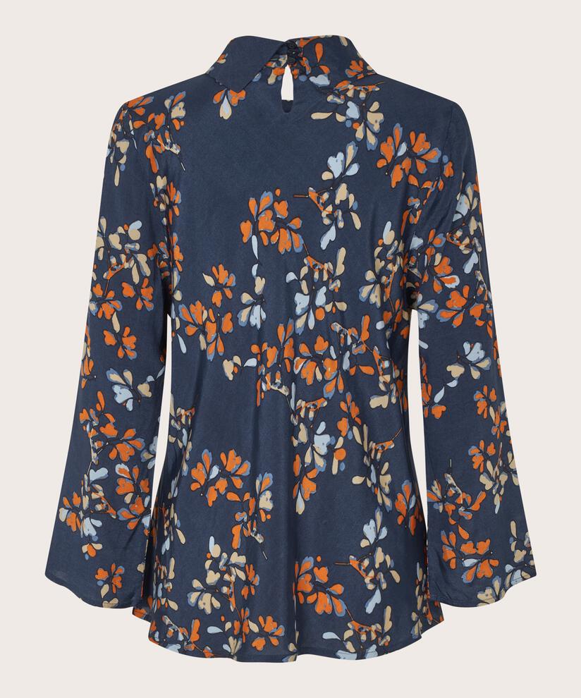 top en viscose fleuri à col montant, Autumnal