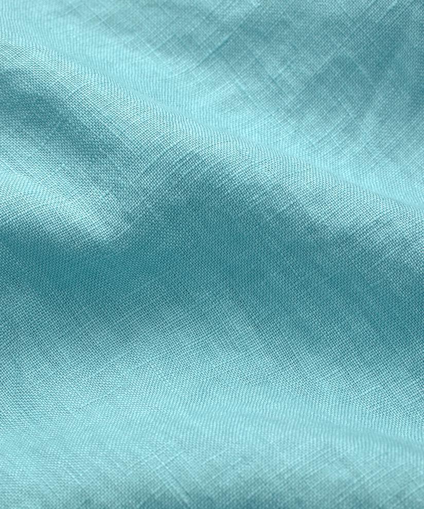 Short En Lin Avec Élastique Smocké Au Dos, Aqua