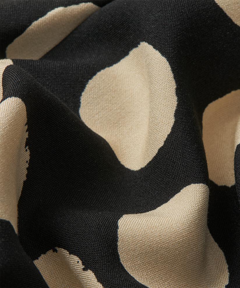 blouse en viscose à pois et col rond, Black