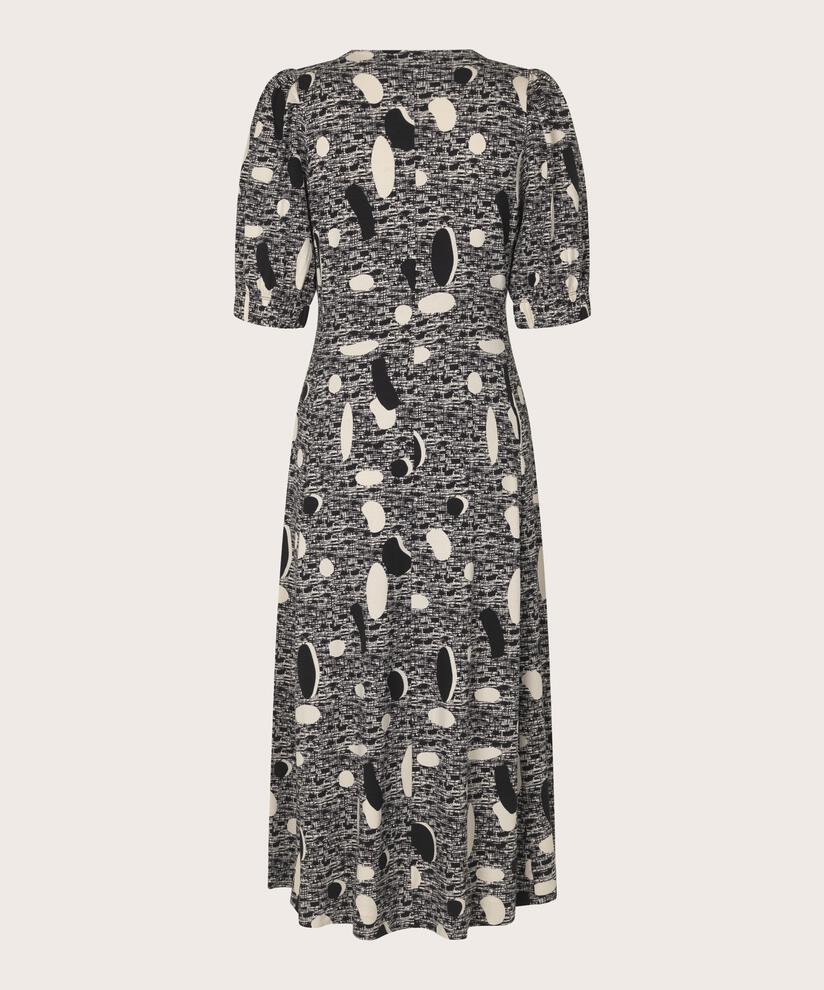 robe en jersey imprimé à manches courtes, Black
