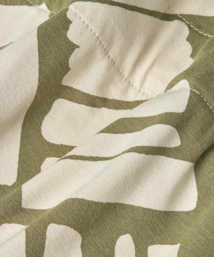 robe en jersey imprimé avec lien à la taille, Dusky Green