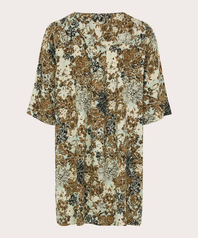 tunique en viscose à motifs et manches mi-longues, Bok Choy