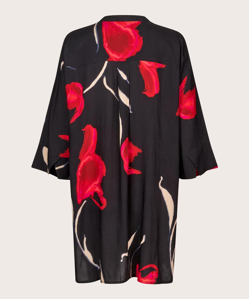chemise en viscose imprimée avec fente latérale, Haute Red