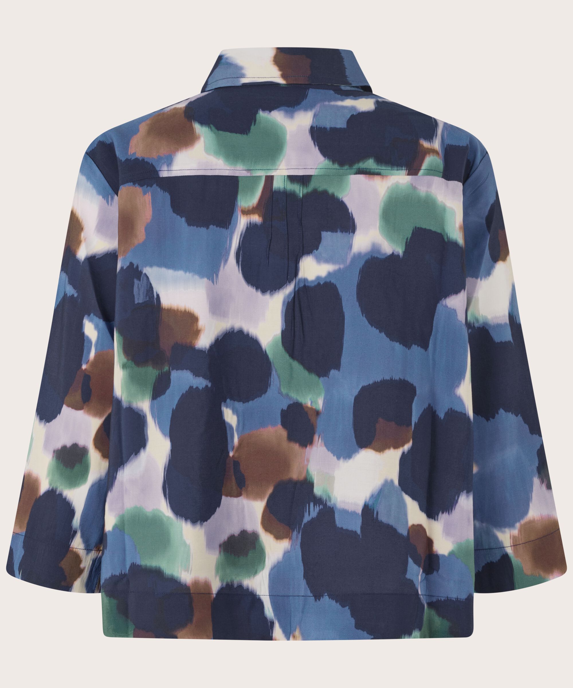 chemise à manches 3/4 et surpiqûres décoratives, Navy Blazer