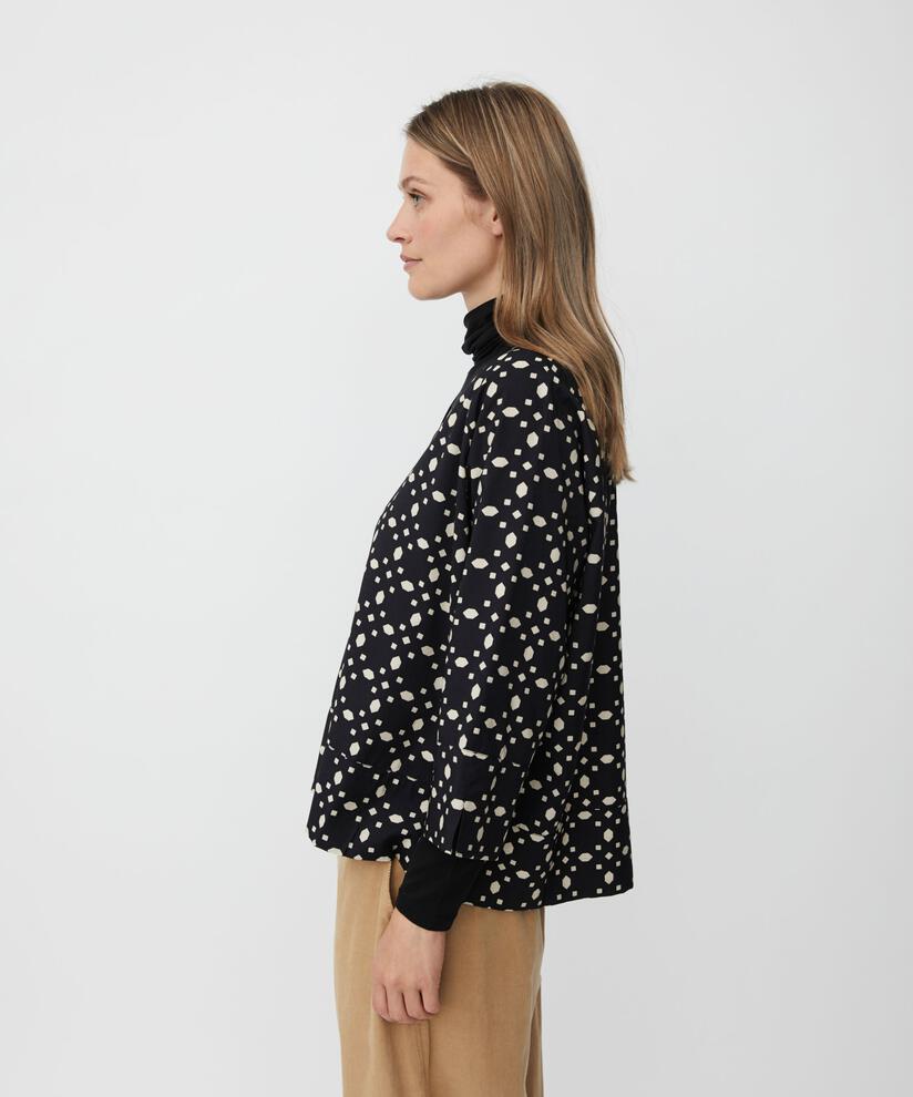 Blouse En Viscose À Col V, Black