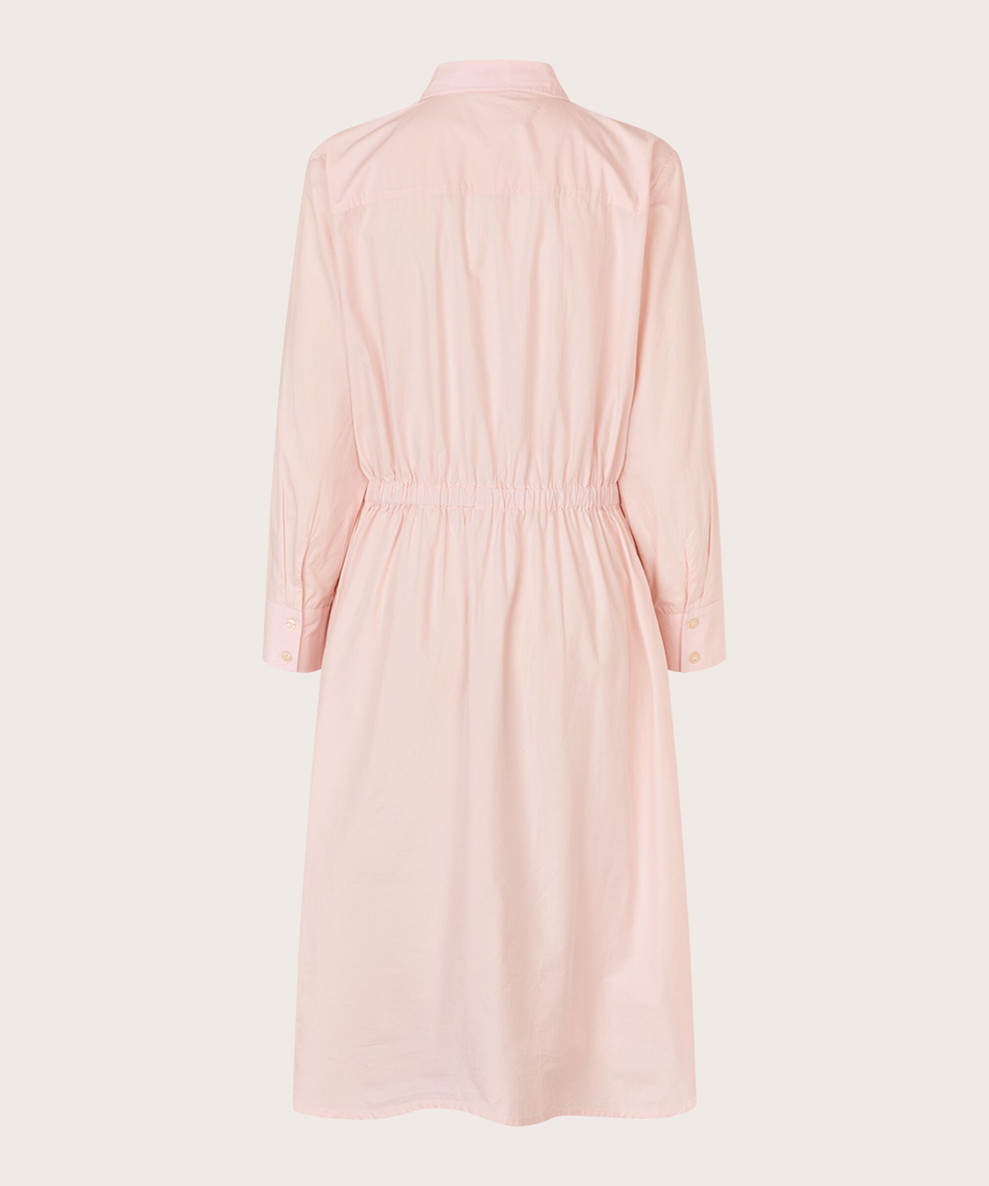 robe chemise en coton avec taille élastique, Mauve Chalk