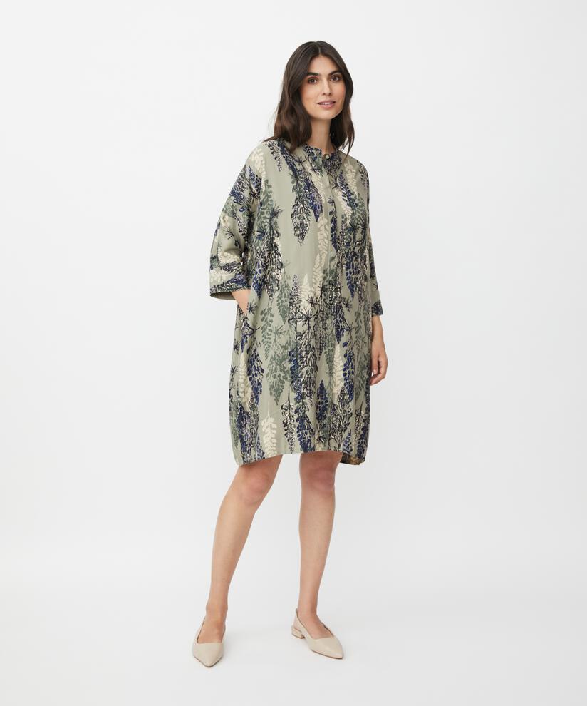 Robe Chemise À Motif En Viscose, Seagrass