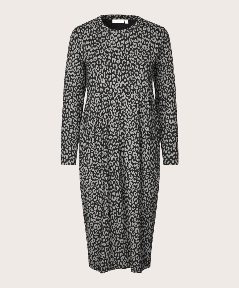 robe tulipe à motifs avec manches longues, Steel Grey