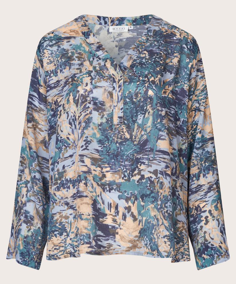 Blouse en viscose à col V, Teal