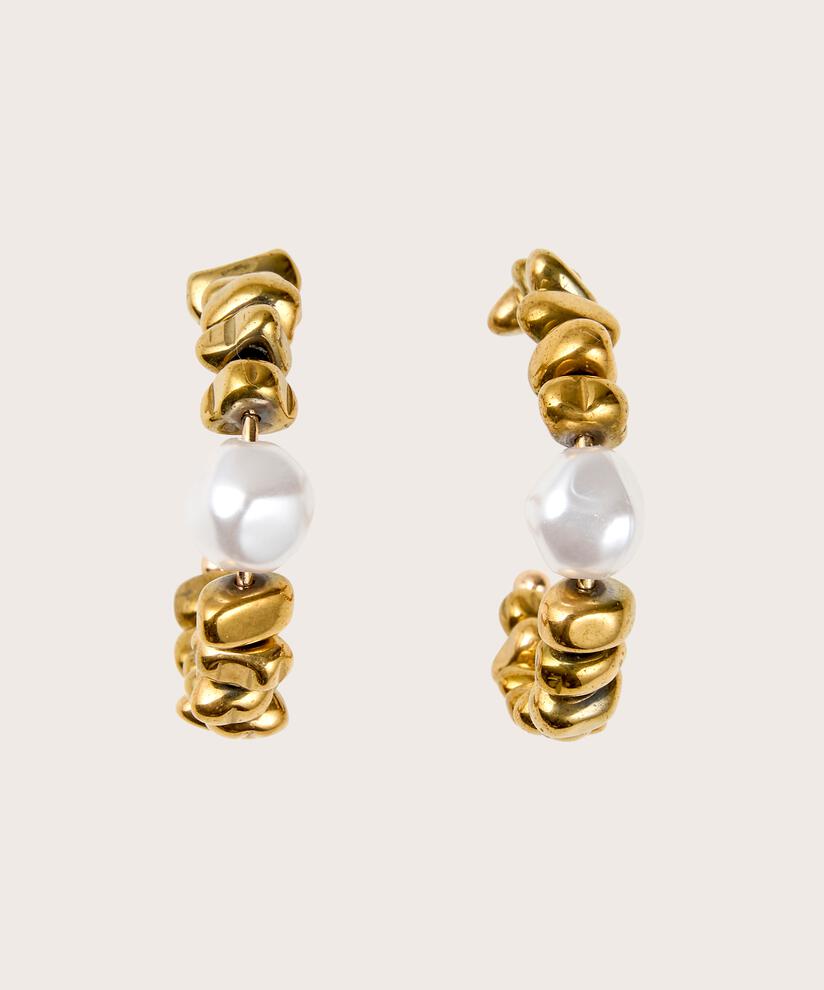 boucles d'oreilles avec perles dorées, Gold