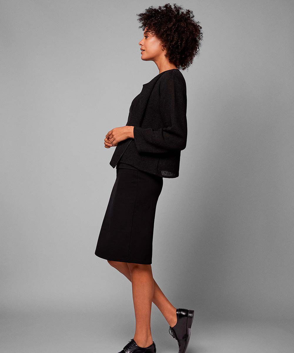 Veste Courte En Boucl&eacute;, Black