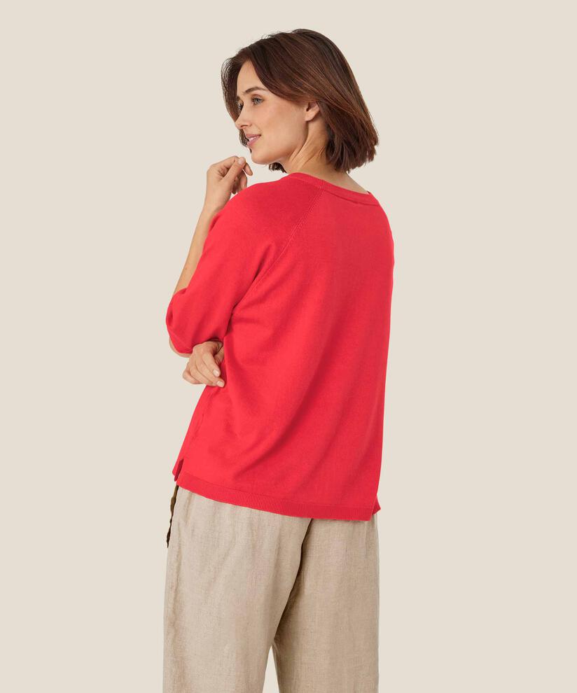 pull en maille à manches courtes et col rond, Hibiscus