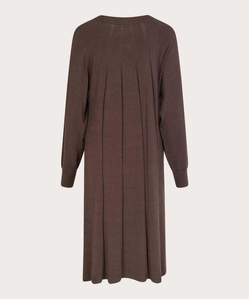 robe en maille fine à manches longues, Coffee Bean