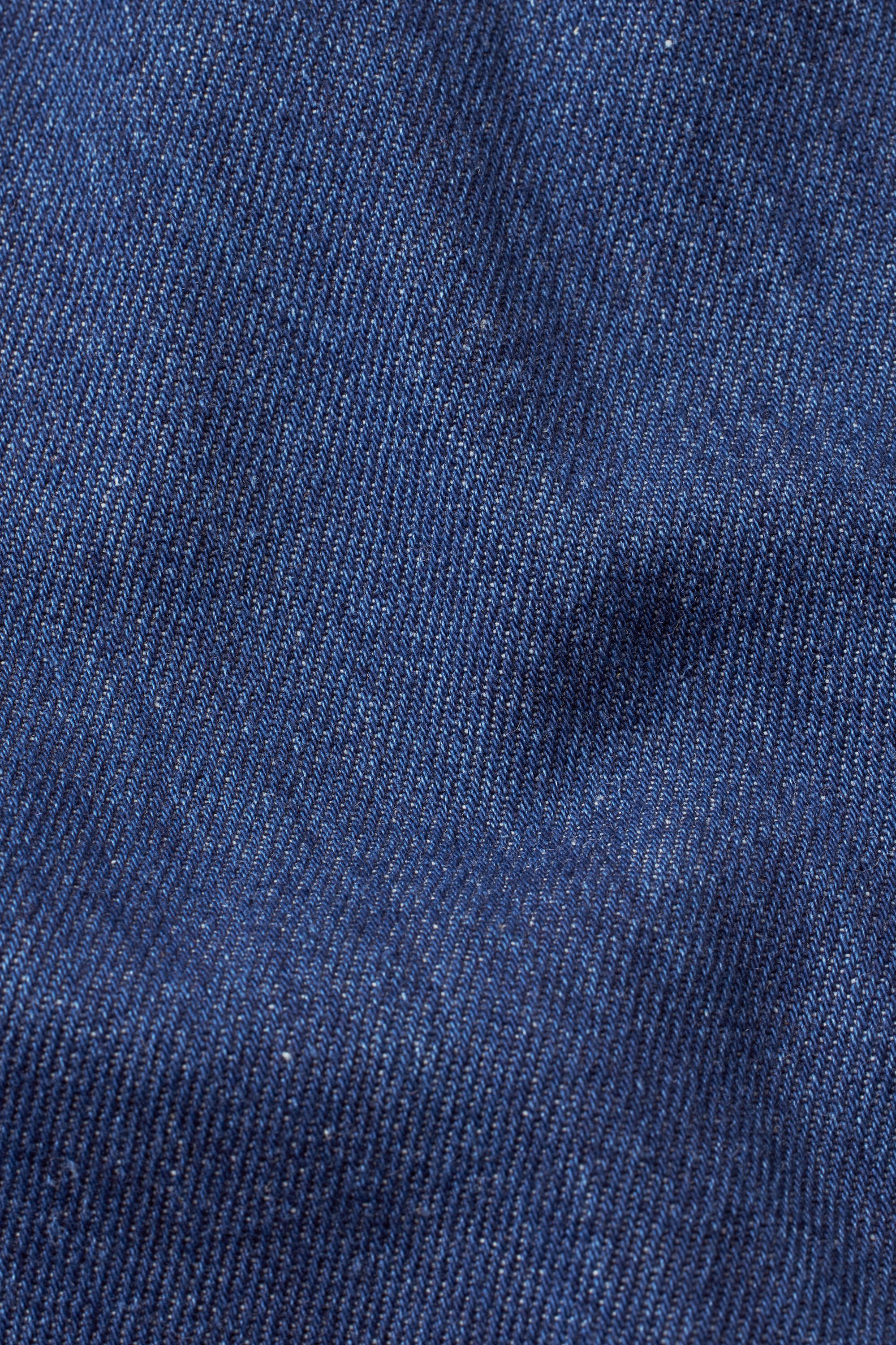 veste en jean avec col en velours et poches avant, Dark Denim