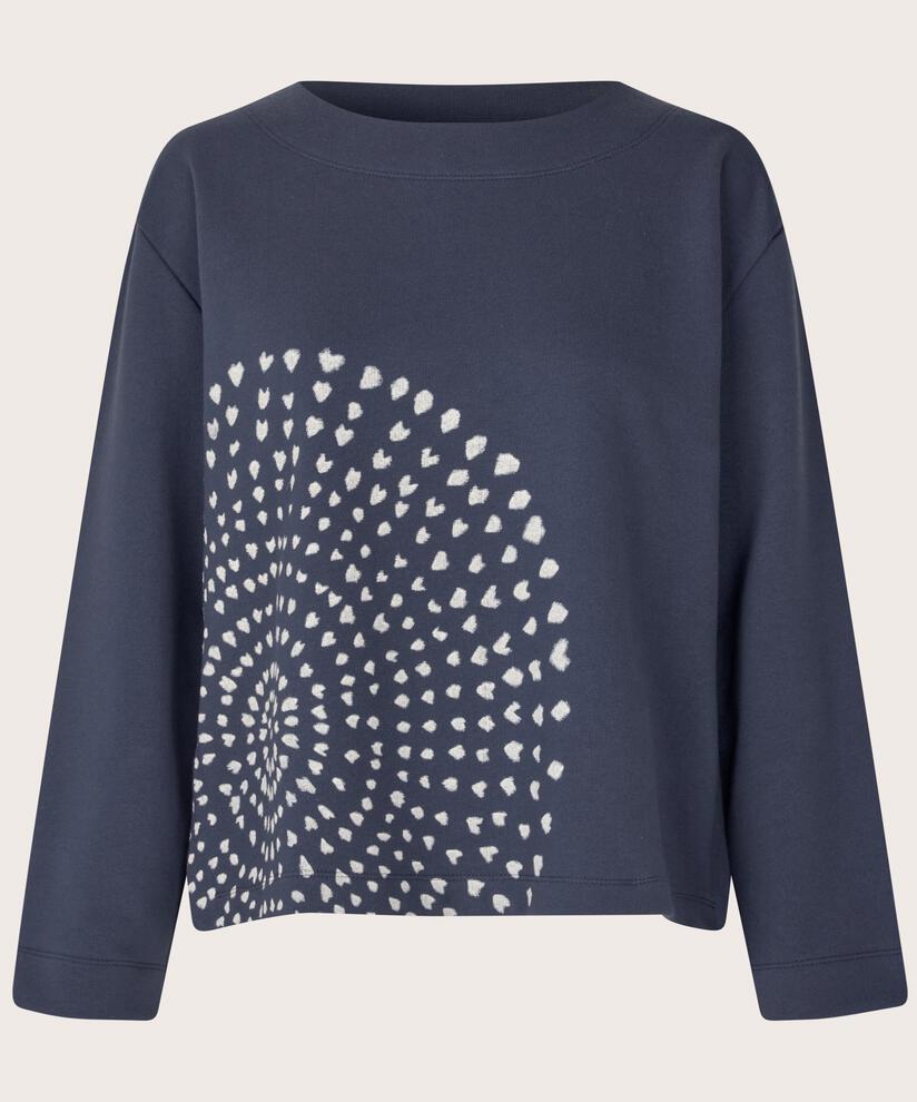 Sweat-shirt avec imprimé peint à la main, Mood Indigo