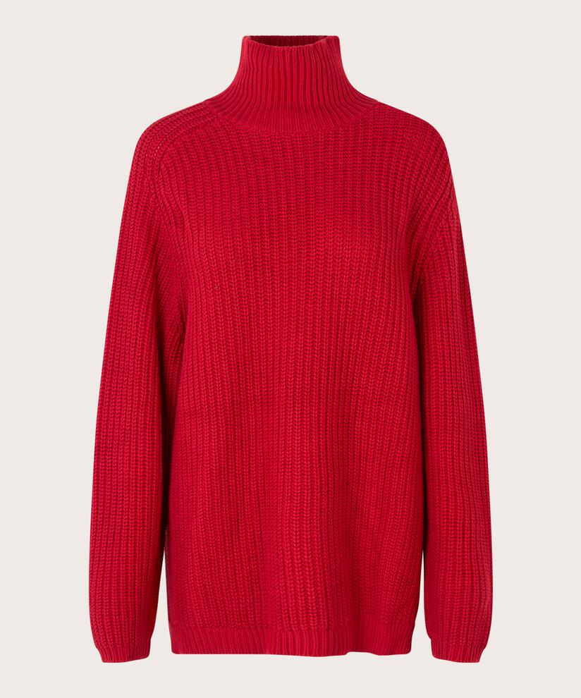 pull en maille de coton à col roulé, Scarlet Sage