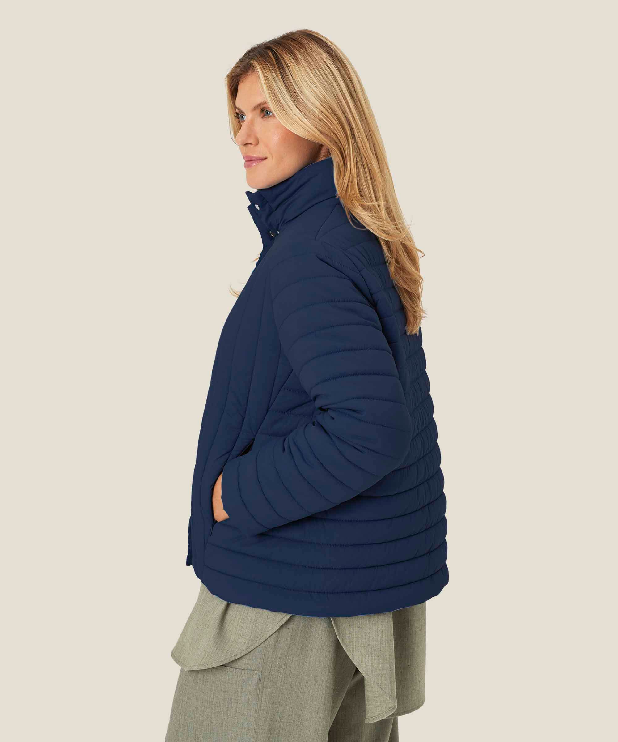 veste à col montant et poches fendues, Navy Blazer