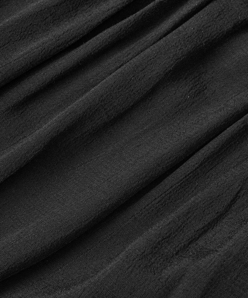 robe en viscose avec liens et détails volants, Black