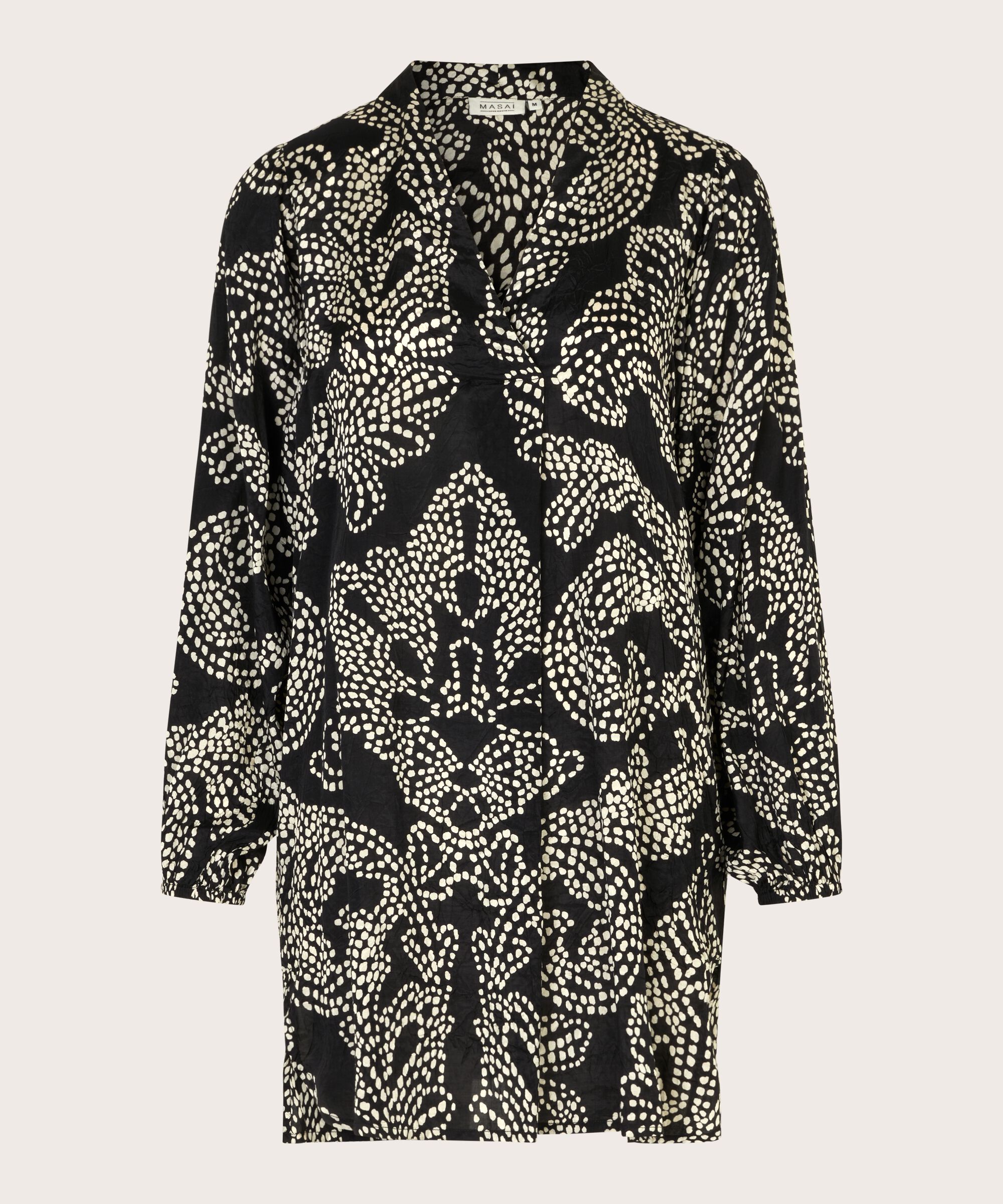 tunique effet portefeuille et manches 3/4, Black