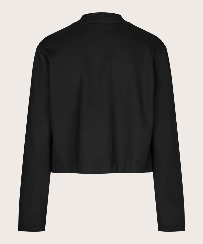 veste courte en jersey avec bouton sur la manche, Black