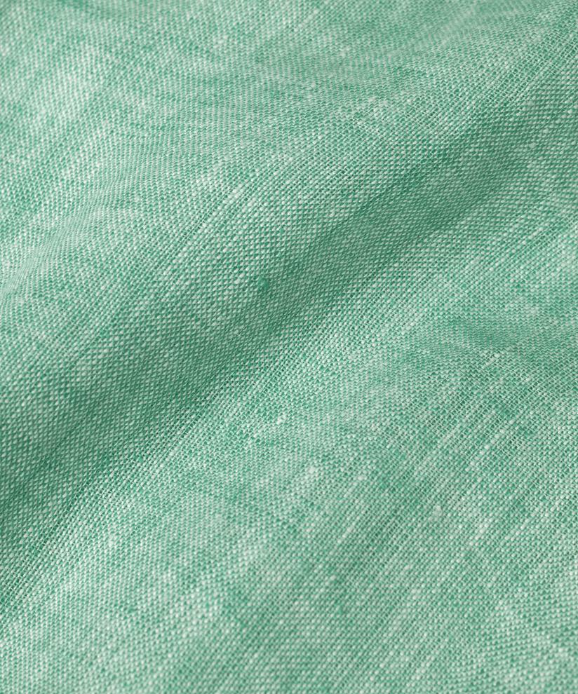 robe longue en lin avec col et fente latérale, Green Spruce