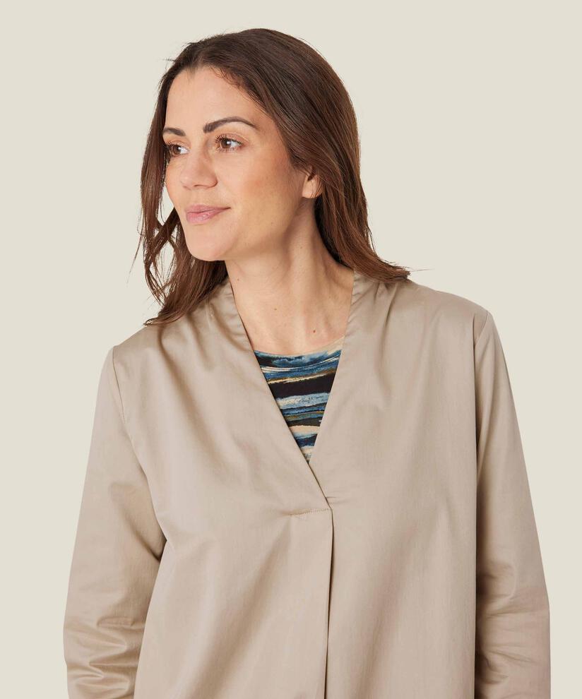 blouse en coton à col en V, Pure Cashmere