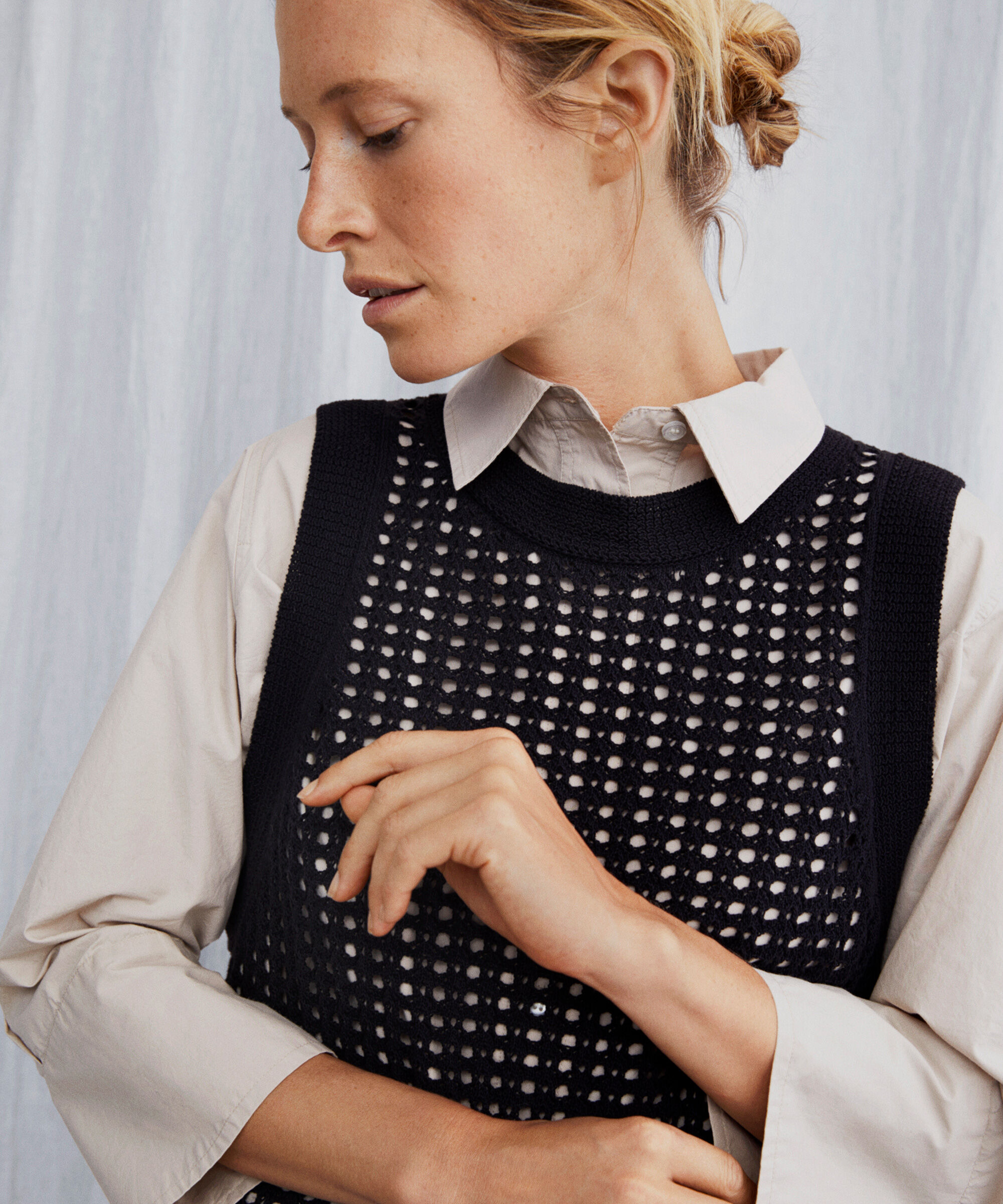 robe en maille de coton doux, Black