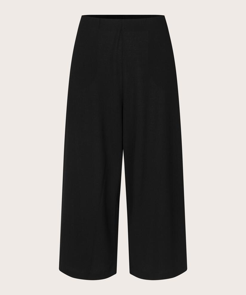 pantalon court en jersey avec taille élastique, Black