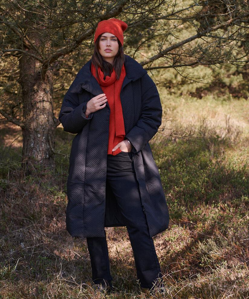 manteau en duvet avec structure gaufrée, Black