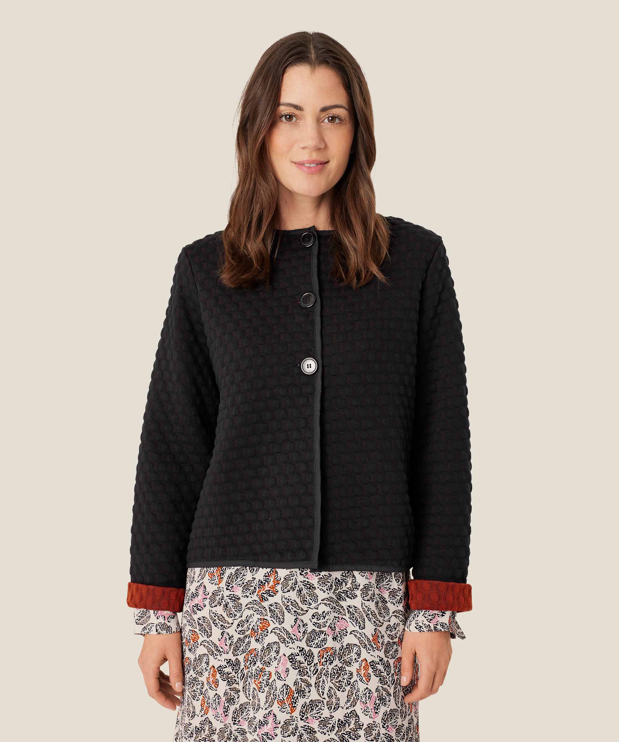 veste en qualité jersey avec effet bulle, Black