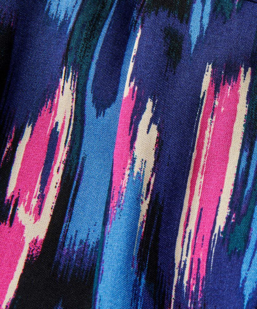 robe en viscose imprimée à col rond, Federal Blue